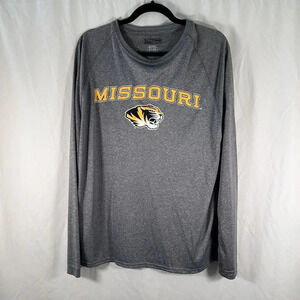 Missouri Tigers Shirt Men's Large Grey Long Sleeve Crew Neck Pullover